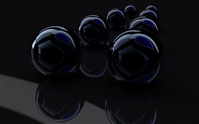 Черный 3D шары HD обои
