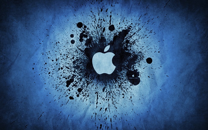 Черный всплеск чернил, логотип Apple обои,s изображение