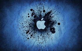 Черный всплеск чернил, логотип Apple HD обои