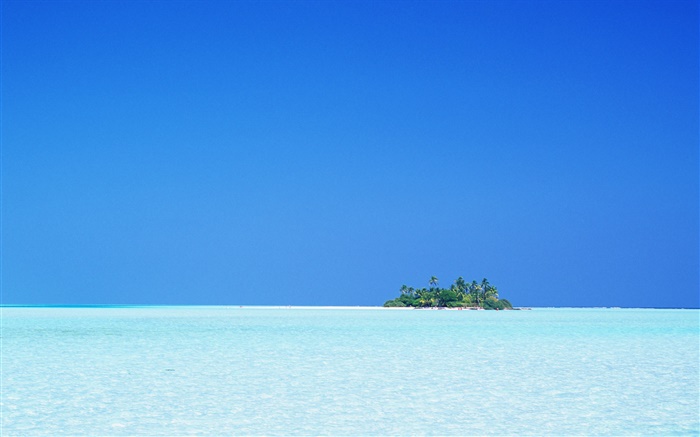 Голубое море, остров, небо, Мальдивские о-ва обои,s изображение