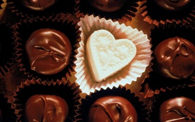 Шоколад, сердце, любовь HD обои