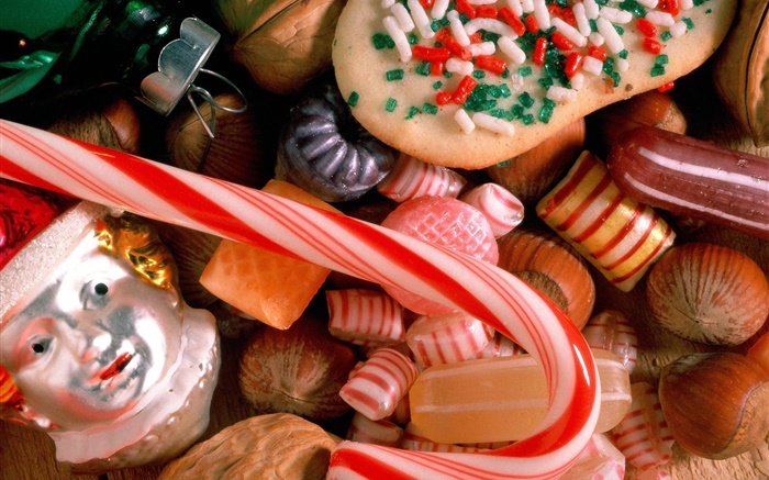 Рождественская еда, конфеты, торт, игрушка обои,s изображение