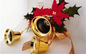 Рождество, золотой цвет колокола HD обои
