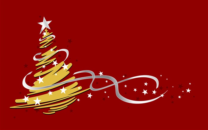 Рождественская елка, простой стиль, красный фон обои,s изображение