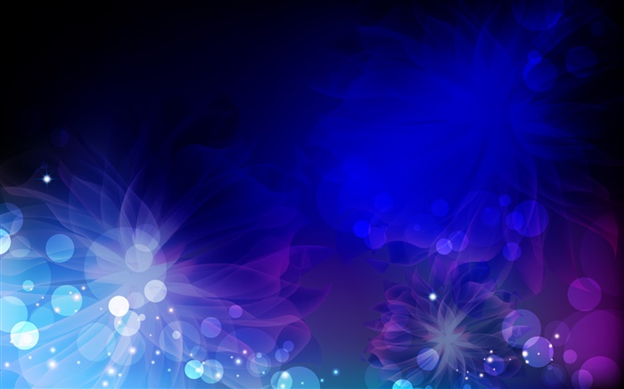 Круги, цветы, синий и фиолетовый, абстрактные картины обои,s изображение