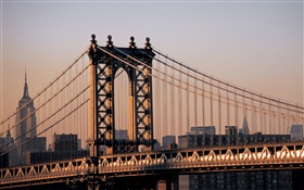 Город Нью-Йорк, США, мост HD обои
