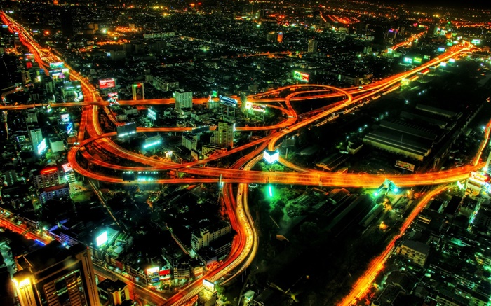 Городской транспорт, огни линии, красивая ночь обои,s изображение