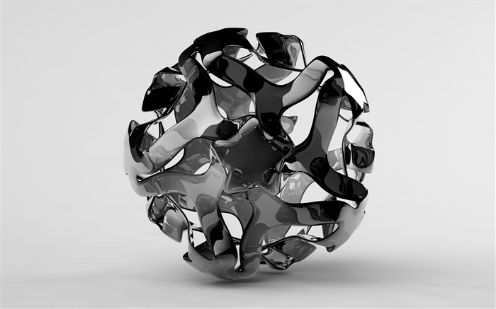 Creative 3D шар, белый и черный обои,s изображение