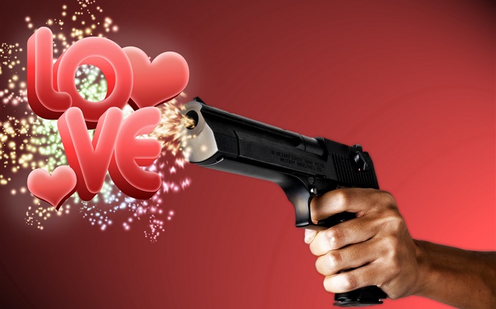 Креативные фотографии, пистолет из любви обои,s изображение