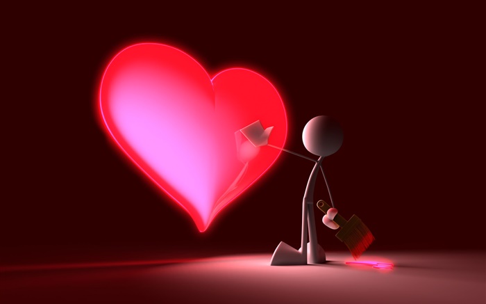 Рисование Любовь сердце, креативный дизайн обои,s изображение