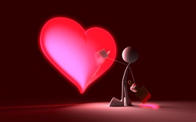 Рисование Любовь сердце, креативный дизайн HD обои