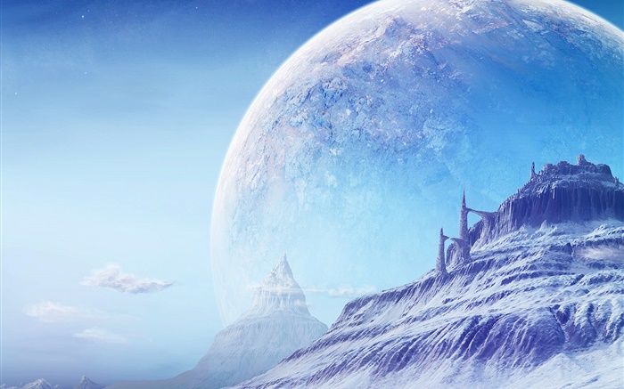 Мир мечты, толстый снег, горы, планеты обои,s изображение