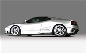 Ferrari F430 белый суперкар вид сбоку HD обои