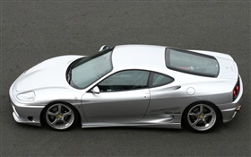 Ferrari F430 белый суперкар вид сверху HD обои