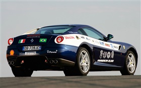 Ferrari синий гонки вид сзади автомобиля HD обои