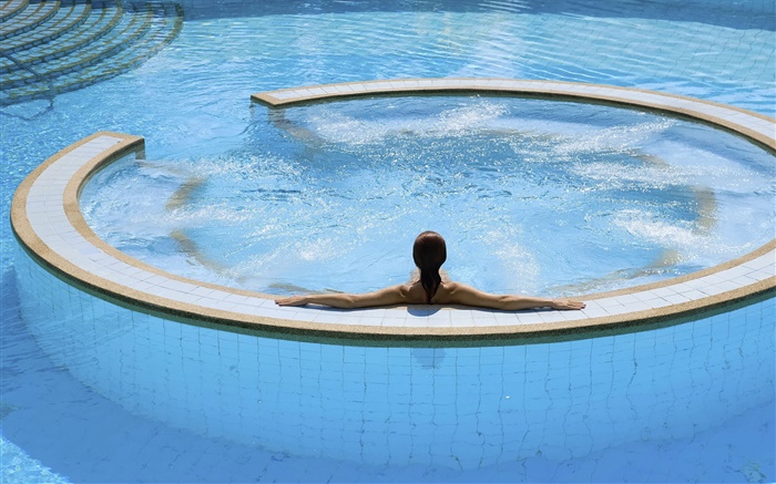 Девочка, лето, плавание бассейн обои,s изображение