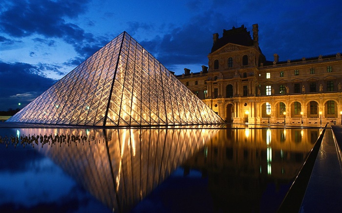 Стеклянная пирамида, Франция, Лувр обои,s изображение