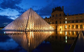 Стеклянная пирамида, Франция, Лувр HD обои