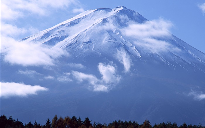 Великая гора, гора Фудзи, облака, Япония обои,s изображение