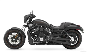 Harley-Davidson черный мотоцикл вид сбоку HD обои