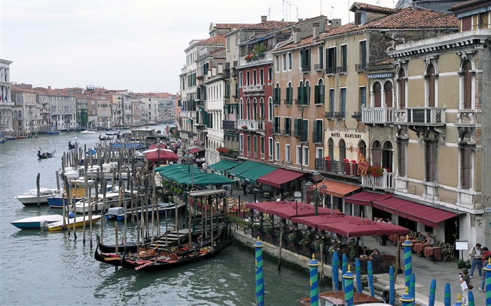 Италия, Венеция, лодки, река, дома обои,s изображение