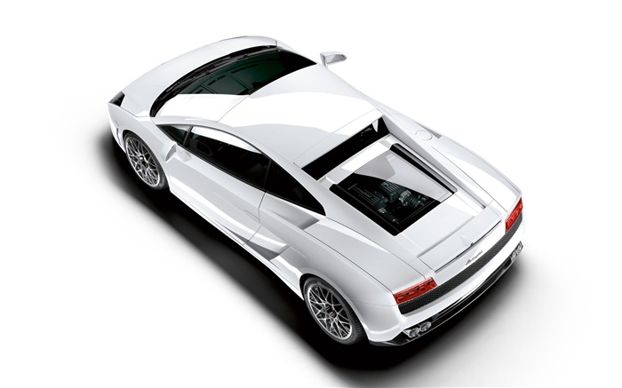 Lamborghini белый автомобиль вид сверху обои,s изображение