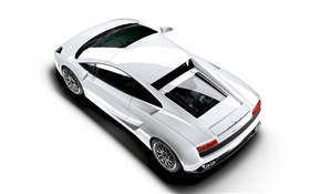 Lamborghini белый автомобиль вид сверху HD обои