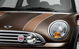MINI-коричневый автомобиль вид спереди, регулятор положения фар HD обои