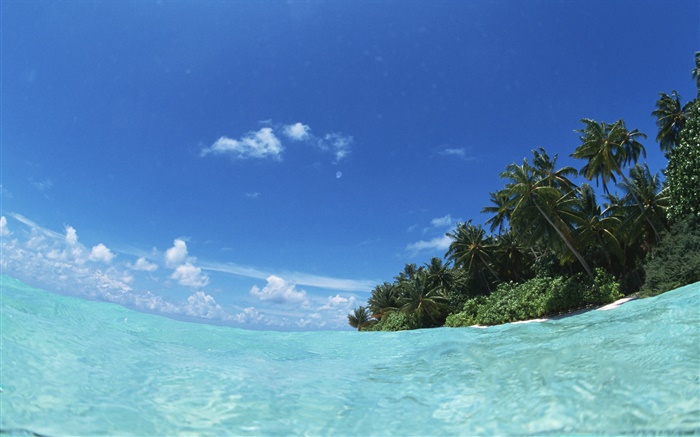 Мальдивские о-ва, синее море, вода, остров обои,s изображение