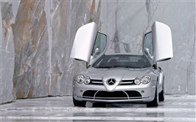 Mercedes-Benz двери автомобиля открыты серебряные