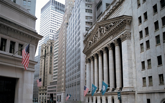 Нью-Йоркской фондовой бирже, небоскребы, США обои,s изображение