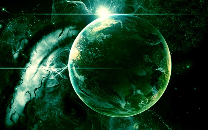 Планета с волшебным светом, солнцем обои,s изображение