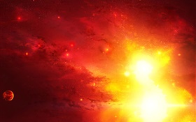Красный свет в космосе, сверхновая HD обои