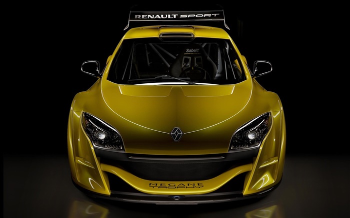 желтый спортивный автомобиль вид спереди Renault обои,s изображение