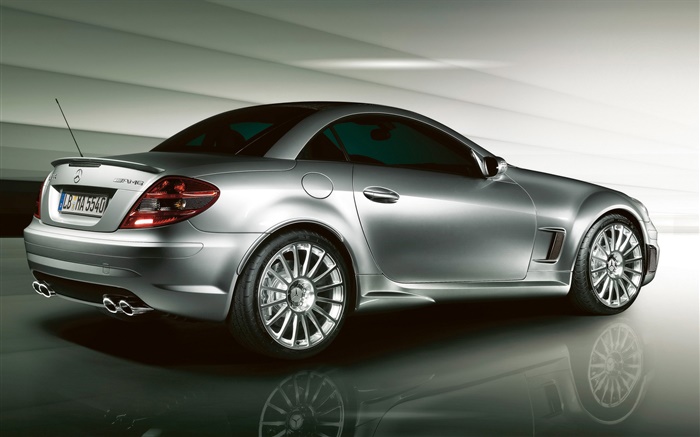 Серебряный Mercedes-Benz вид сбоку автомобиля обои,s изображение