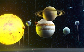 Солнечная система планеты, космос, модель HD обои