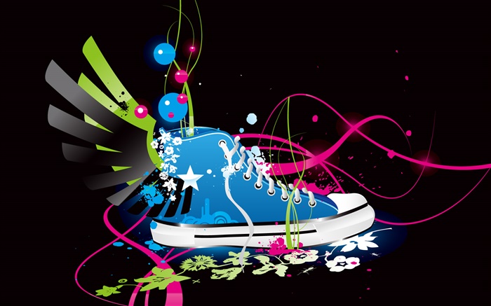 Спортивная обувь, крылья, творческий, вектор дизайн обои,s изображение