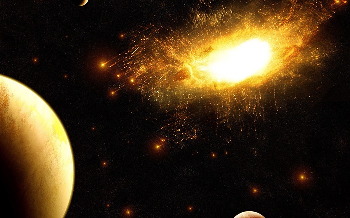 Вспышки сверхновых, летящих обломков, космос, планета обои,s изображение