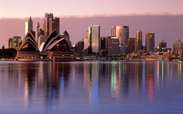 Сидней, город, закат, здания, Австралия обои,s изображение