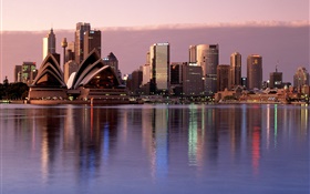 Сидней, город, закат, здания, Австралия HD обои