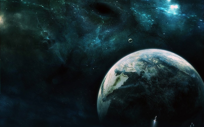 Вселенная, космос, земля, луна, космический корабль обои,s изображение