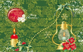 Вектор дизайн, с Рождеством Христовым, свет, свечи, листья HD обои