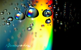 Капли воды, красочный фон, творческие фотографии HD обои