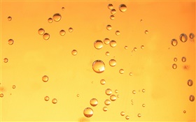 Капли воды, оранжевый фон HD обои