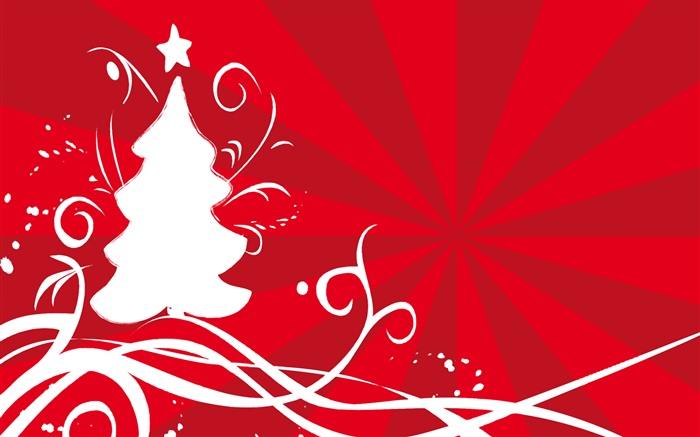 Белый Рождественская елка, красный фон, вектор обои,s изображение