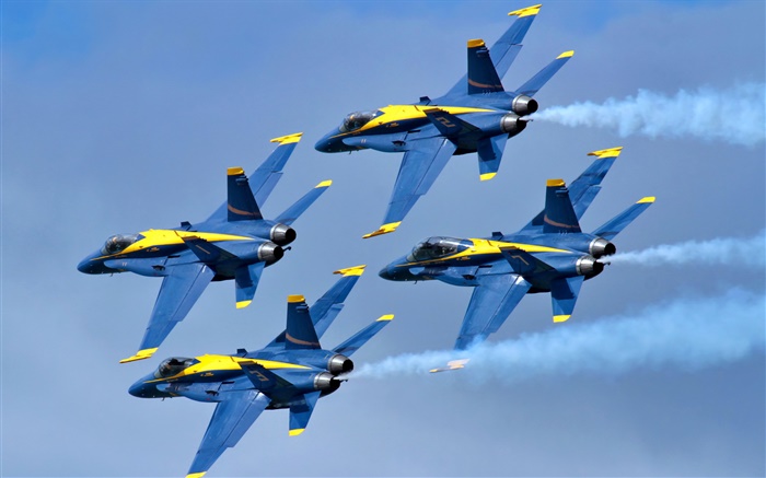 Blue Angels полет самолета в небе обои,s изображение