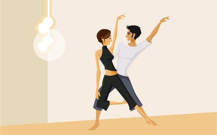 Девочка и мальчик танцы, векторные картинки обои,s изображение