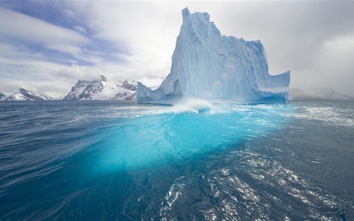 Айсберг, синее море, мороз, вода обои,s изображение