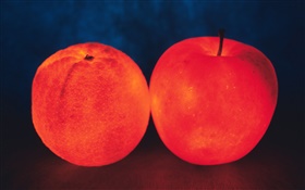 Свет фрукты, апельсин и яблоко