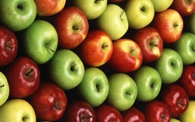 Многие яблоки, красный, оранжевый, зеленый
